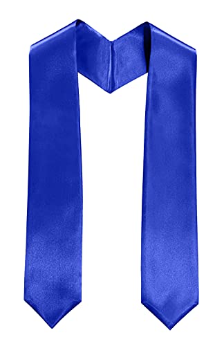 MyGradDay Plain Graduation Stole Colorful Stole for Adult Length 60",Rich in Color - color: Royal Blue