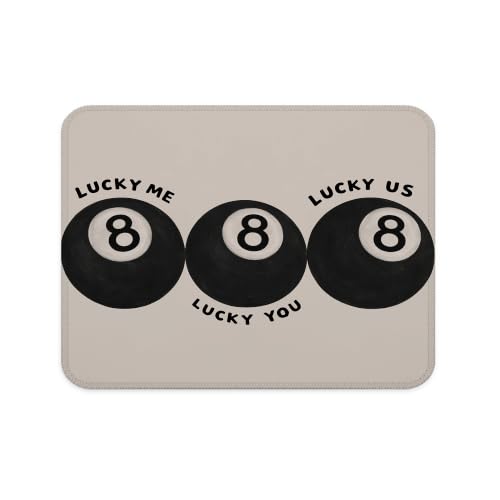 Lucky 8 Ball Retro Mouse Pad Trendy Neutral Desk Pad 9.5x7.9 Inch - color: Lucky 8