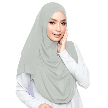 LMVERNA Solid Color Bubble Chiffon Scarf for Women Fashion Soft Hijab Long Scarfs Wrap Scarves - color: Light Grey