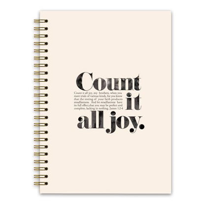 Christian Bible Notebook Journal,Count it All Joy，Christian Gifts for Women Men, Bible Journaling Notebook, Bible Study Supplies, Hardcover Spiral Notebook 5.5x8.3