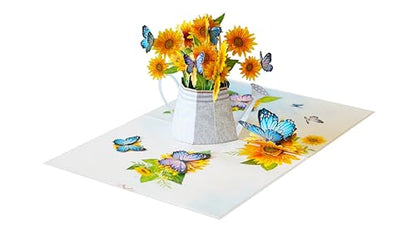 Sunflower Watering Can Get Well Soon Card, Sympathy Cards, Thinking of You Pop Up, Mothers Day Card, 6x8in 3D Birthday Cards for Women for Wife, Her, Sister, Grandma (Sunflower Watering Can). - color: Sunflowr Watering Can