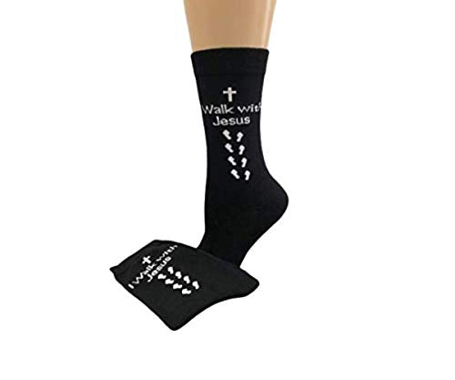 Sierra Socks Men's Combed Cotton Christian Cross Crew Socks - color: Black, size: 10-13