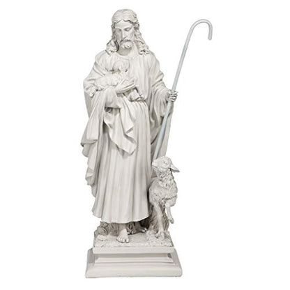 Design Toscano Jesus, The Good Shepherd Garden Statue: Large - size: 12 Inches Wide, 8 Inches Deep, 28 Inches High, style: Good Shepherd