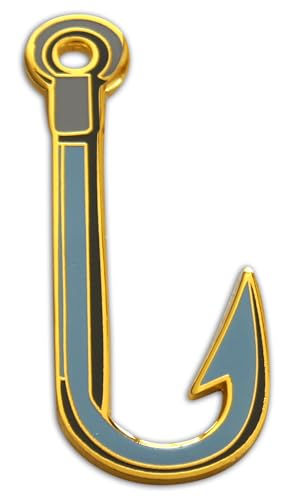Novel Merk Fish Hook – Gone Fishing Lapel Pin, Hat Pin & Tie Tack Set - with Clutch Back 3 Piece