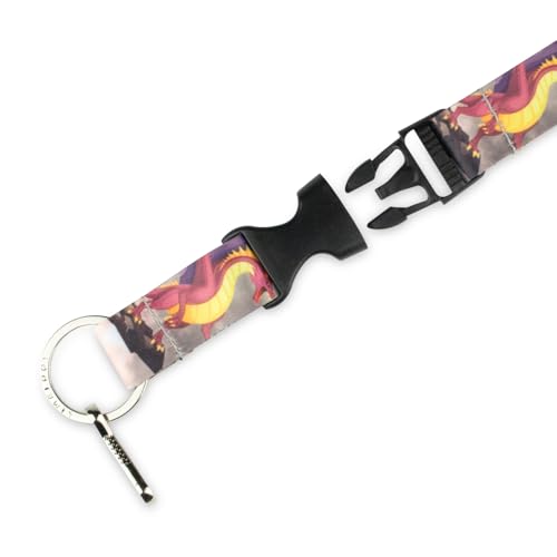 Limeloot Lanyard – Soft Neck Lanyard with Quick Release & Key Ring – ID Badge Holder & Keychain Lanyard for Men & Women - color: Dragons