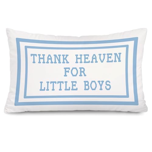 Thank Heaven for Little Boys 12x20 Pillow Cover - color: Thank Heaven for Little Boys-a-12x20