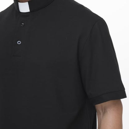 Men's Short Sleeve Clergy Polo Shirt Tab Collar Cotton Blend - color: Gray, size: XX-Large