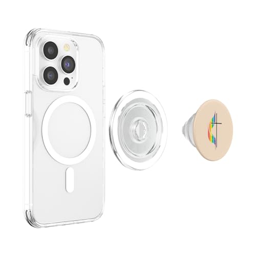 Gay Christian Cross Rainbow Methodist LGBTQ Pride Men Women PopSockets PopGrip for MagSafe - style: Magnetic PopGrip
