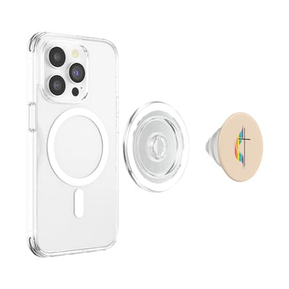 Gay Christian Cross Rainbow Methodist LGBTQ Pride Men Women PopSockets PopGrip for MagSafe - style: Magnetic PopGrip