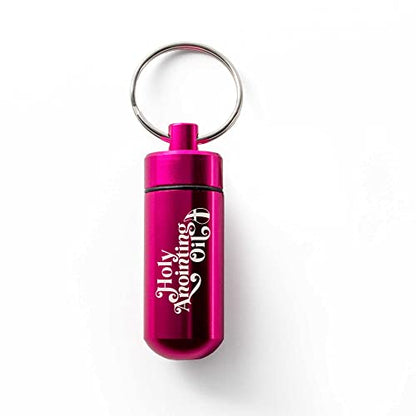 Logos Trading Post Anointing Oil Bottle with Pink Keychain Container - color: Pink
