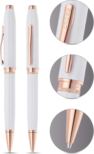 Cross Foundry Pearl Metallic White with Rose Gold Pen (White, Ballpoint) - color: White