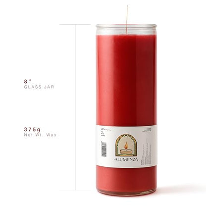 3pk Red Rojo 90hr | 7-Day Prayer Candles - Glass Jar Veladoras, Unscented Paraffin Wax | Love, Passion & Romance Novena - Catholic & Hispanic Church Altar, Memorial Vigil, Marriage Luck Gifts - color: Red