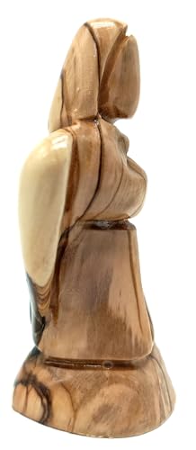 Zuluf Olive Wood Mini Praying Angel Statue (3.1") – Hand Carved Guardian Angel from Bethlehem – Christian Sympathy & Memorial Gift – Small Comfort Figurine for Prayer, Grief & Remembrance - color: 3.1" Mini Angel