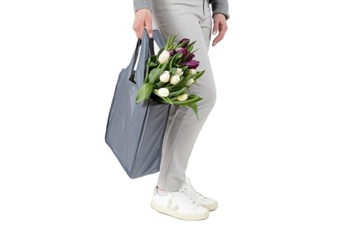 Pure Sage Reusable Grocery Bag - Stylish Shopping Bags for Groceries - Foldable Tote Bag - color: Purple 3 Medium
