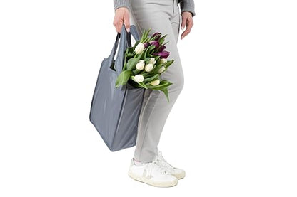Pure Sage Reusable Grocery Bag - Stylish Shopping Bags for Groceries - Foldable Tote Bag - color: Purple 3 Medium