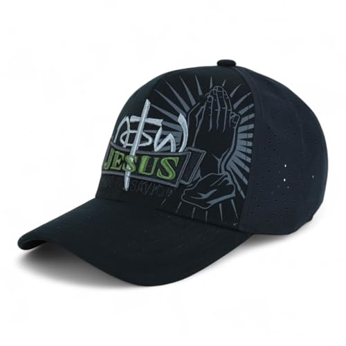 Trendy Apparel Shop Only Jesus Praying Hand Embroidered Christian Ball Cap - color: Black Black 8