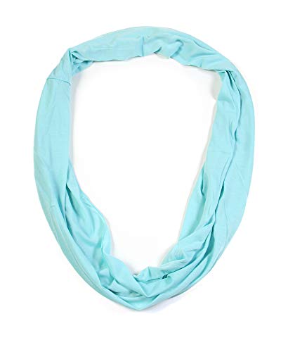 Super Soft Cotton Blend Lightweight Solid Color Multi Loop Infinity Scarves - color: Sky Blue