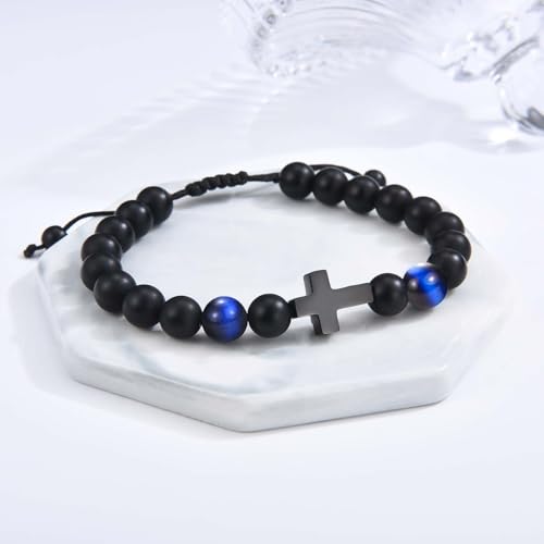 EFVISD Cross Bracelet for Boys Kids Mens Son Grandson Nephew Brother - color: Confirmation