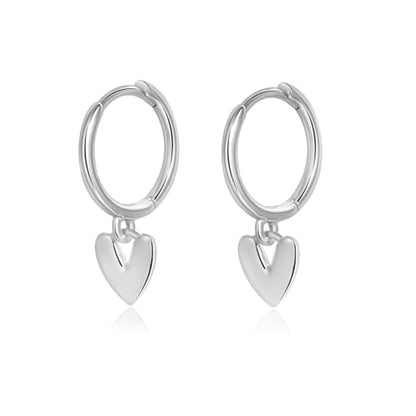925 Sterling Silver Dangle Earrings Heart Star Cross Drop Earrings Dainty Gold Trendy Cute Earrings for Women - color: Heart, silver