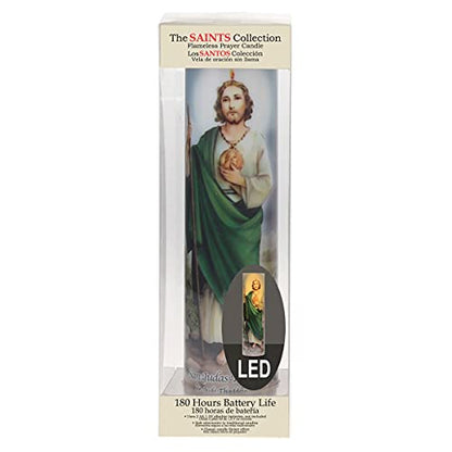 Stonebriar St. Jude Flameless LED Devotional Prayer Candle with Automatic Timer - size: 1 Count, style: St Jude