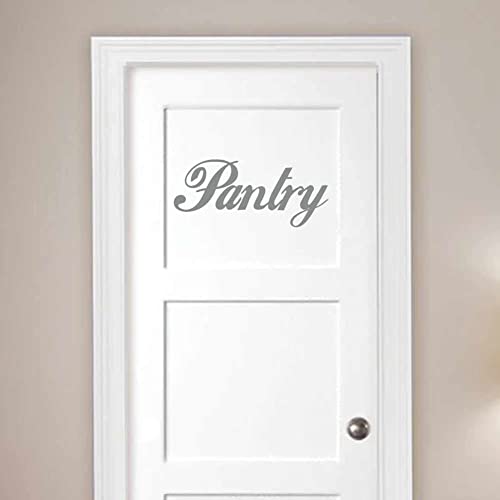 Scripty Pantry Text 11 inch Gray Indoor Wall Vinyl Decal - color: Gray, size: 11 Inches