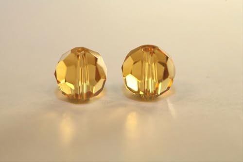 100pcs Adabele Austrian 4mm (0.16 Inch) Small Faceted Round Crystal Beads Amber Yellow Compatible with Swarovski Crystals Preciosa - color: Amber Topaz/Yellow, size: 4mm Small (100pcs)