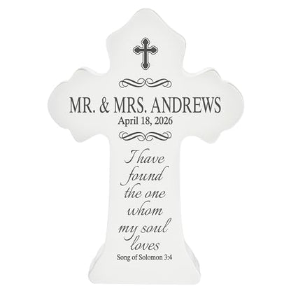 Let's Make Memories Personalized We’re Married Light-Up Cross - Wedding Prayer For Newlyweds - style: My Soul Loves