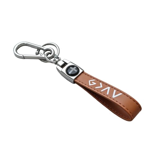 Christian Cross Keychain for Men Great Baptism Birthday & Christmas Gift for Godsons Husbands & Fathers Religious Gift - color: Brown