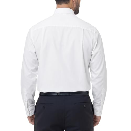 Men's Long Sleeve Clergy Shirt Tab Collar - color: White, size: Medium