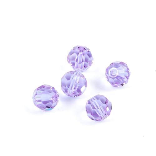 100pcs Adabele Austrian 4mm (0.16 Inch) Small Faceted Round Crystal Beads Light Violet Compatible with Swarovski Crystals Preciosa - color: Light Violet, size: 4mm Small (100pcs)
