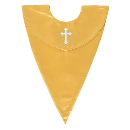 Unisex V-Shape Church Choir Stole with Cross for Adults Church - color: Gold, size: Gold Cross