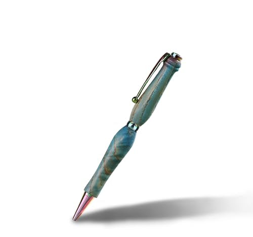 Hand Crafted Masonlin Series Ballpoint Luxury Pen, Blue White Ash With Colorful Titanium Fine Writing Instrument, Elegant Writing Pen With Gift Box, Appreciation Gifts for Men Women - color: Blue