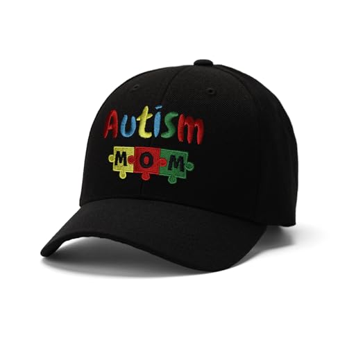 Embroidered Baseball Cap for Women Men Adjustable Baseball Hat Black Baseball Cap Trucker Hat - color: Autism Puzzle