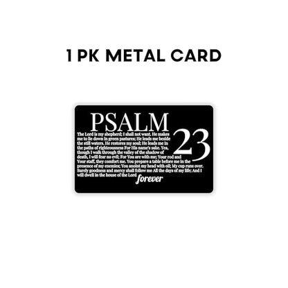 Psalm 23 Bible Verse Metal Wallet Card 2.1x3.3” 1pk The Lord is My Shepherd Graduation Faith Gifts Bookmark Inspirational Christian