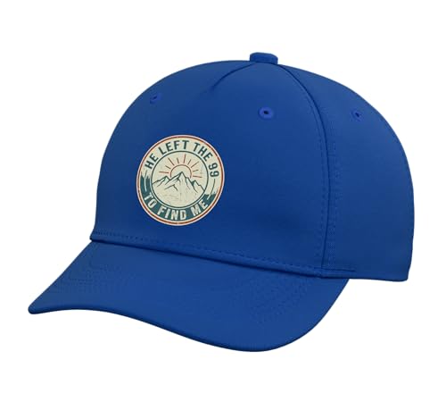 He Left The 99 to Find Me Retro Christian Bible Verse Adjustable Baseball Hat - color: Royal Blue