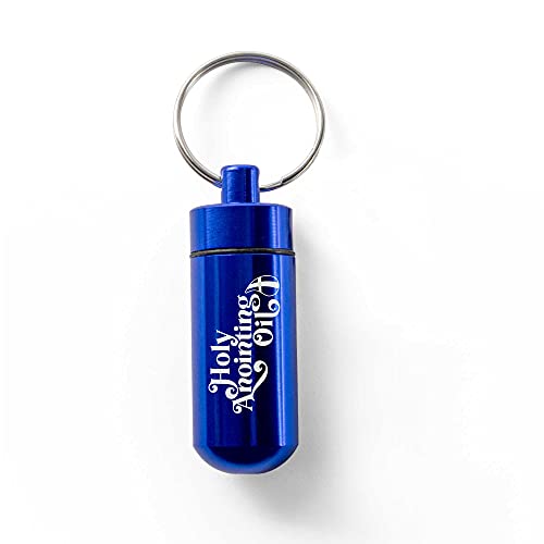 Logos Trading Post Anointing Oil Bottle with Blue Keychain Container - color: Blue