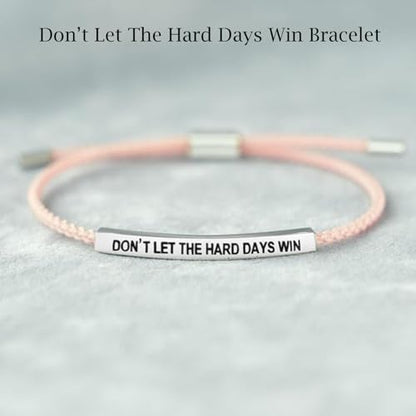 God is in Control Leather Bracelet, Stainless Steel Christian Faith Braided Engraved Bar Bracelets Self Worth Motivation Bracelet Inspirational Friendship Jewelry for Men Women - color: Don't Pink&Silver