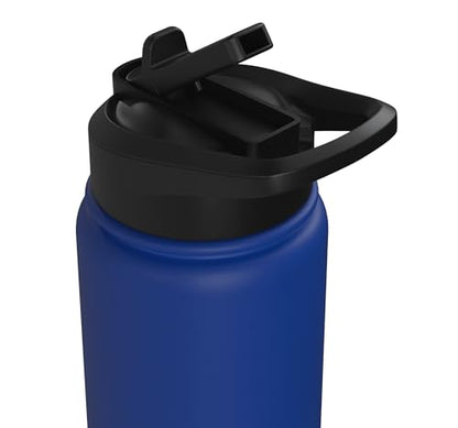 Christian Soccer Faith Graphic Bible Verse Philippians 4:13 Stainless Steel Insulated Water Bottle - color: Royal Blue