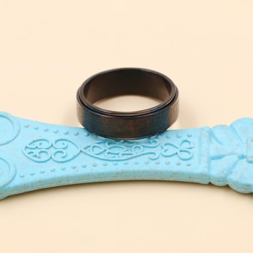 Christian Religious Bible Ring Anxiety & Stress Relief Ring Men's Black Ring Titanium Steel Christian Scripture Rotating Ring Cross Ring for Men Husband Dad Bff Friends Size: 7-13 - color: Nlack