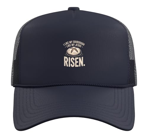 Risen Sourdough Christian Baker Amen Trucker Hat with Adjustable Mesh Back - color: Navy Blue