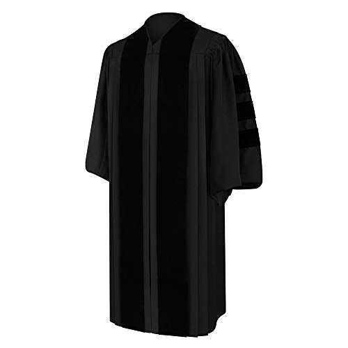 Deluxe Black Clergy Robe - size: 54 (5'9'' - 5'11'')