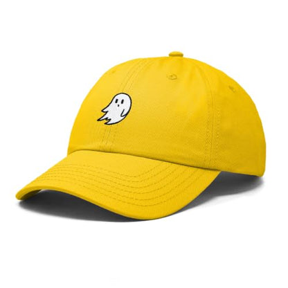 DALIX Ghost Embroidered Mens Womens Cotton Dad Hat Baseball Cap Adjustable - color: Gold