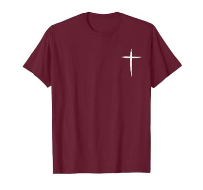Jesus Christ Christians Men Women Christian Cross T-Shirt - color: Burgundy, size: XX-Large