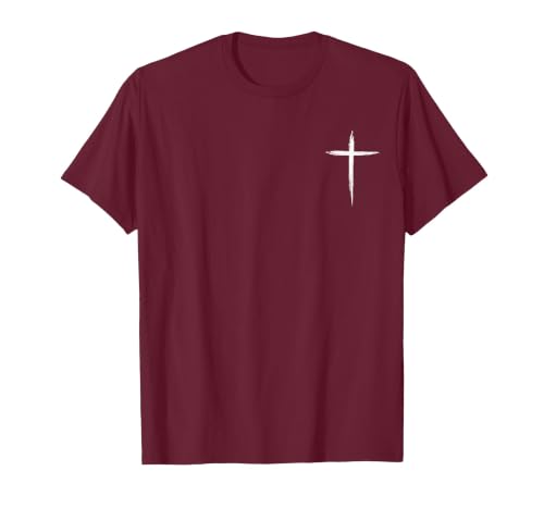 Jesus Christ Christians Men Women Christian Cross T-Shirt - color: Burgundy, size: X-Large