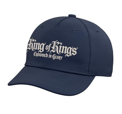 Kings of Kings Jesus Hat Gospel Faith Bible Verse Adjustable Baseball Hat - color: Navy Blue