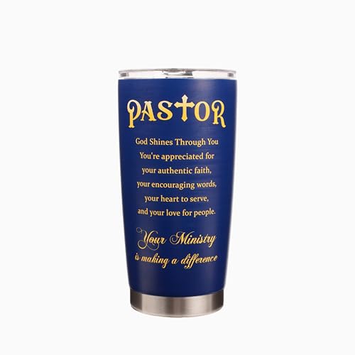 20 Oz Tumbler for Men, Ministry Appreciation, Retirement, Youth Pastor Birthday Christmas Cup Mug, Religious Scripture, Baptism Christian, Pastoral Gift