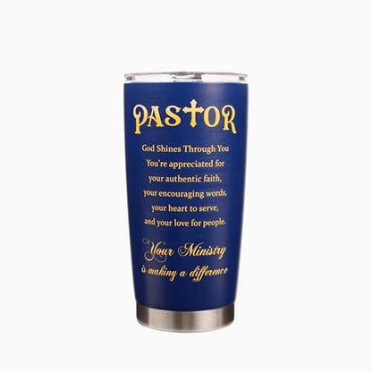 20 Oz Tumbler for Men, Ministry Appreciation, Retirement, Youth Pastor Birthday Christmas Cup Mug, Religious Scripture, Baptism Christian, Pastoral Gift