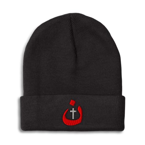 Custom Beanies for Men Christian Nazarene Jesus God Christ Skull Cap Winter Hats Women Acrylic One Size - color: Black Design Only