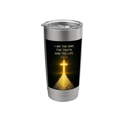I Am the Way, the Truth, and the Life Powerful John 146 Stainless Steel Insulated Tumbler - color: Brushed Steel