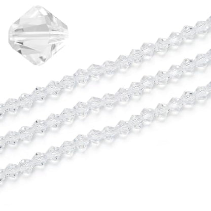 250pcs Czech 6mm (0.24 Inch) Faceted Bicone Crystal Glass Loose Beads Spacer Bulk Crystal Clear for DIY Craft Jewelry Making CCB601 - color: Crystal Clear, size: 6mm - 250pcs